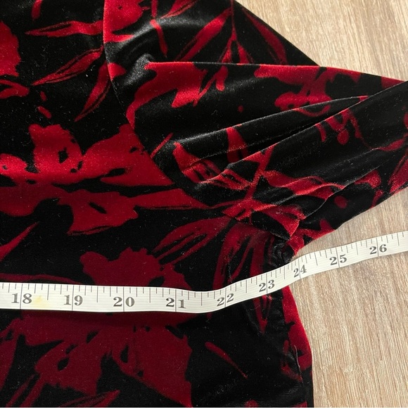 Vtg 90s Kathie Lee Velvet Button Up Women’s Large Black Red Floral Whimsigoth - Picture 8 of 10